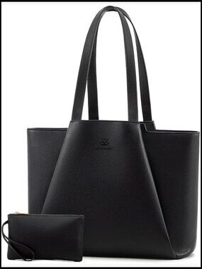 15.6 Inch Laptop Tote Bag Faux Leather Tote for Work Travel